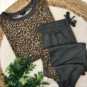 Splendid Cheetah Print Sweat Set